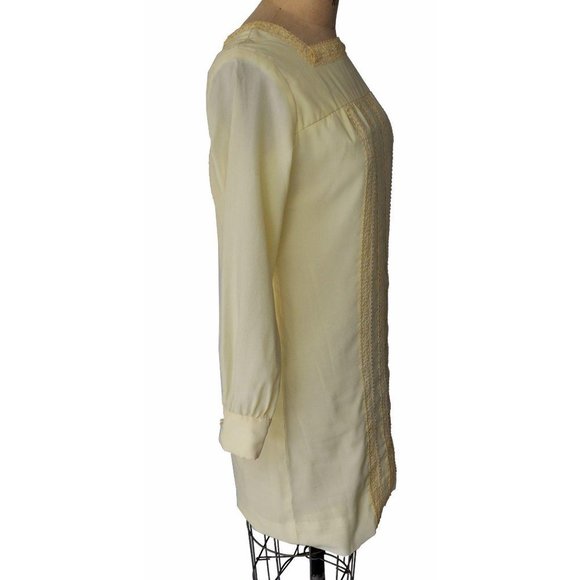 Vintage 60s Ain R Jr. Butter Yellow Mod Dress - Picture 2 of 4